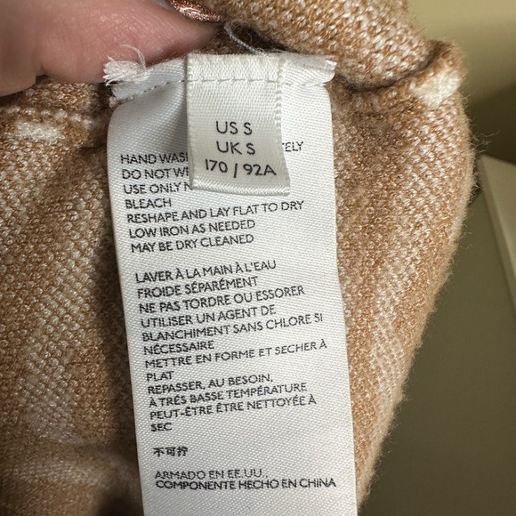 Anthropology Women's Tan Zebra Print short sleeved sweater top - Picture 9 of 10